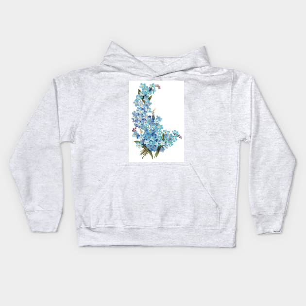 Forget-me-nots Kids Hoodie by NEILBAYLIS